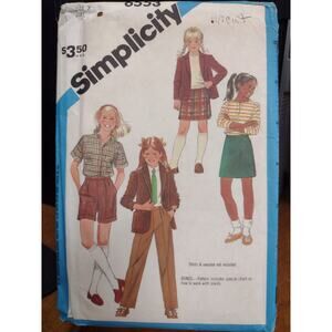 Vintage Simplicity Pattern 6553 Girls' Jacket, Pants, Shorts, Skirt UNCUT (1984)